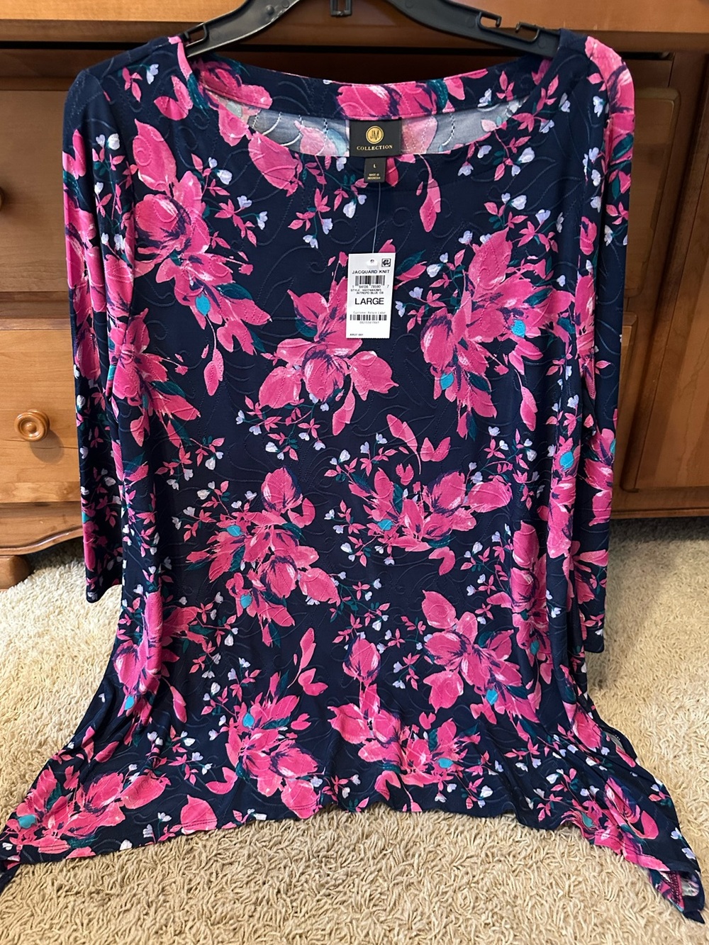 NWT JM COLLECTION FLORAL TUNIC TOP